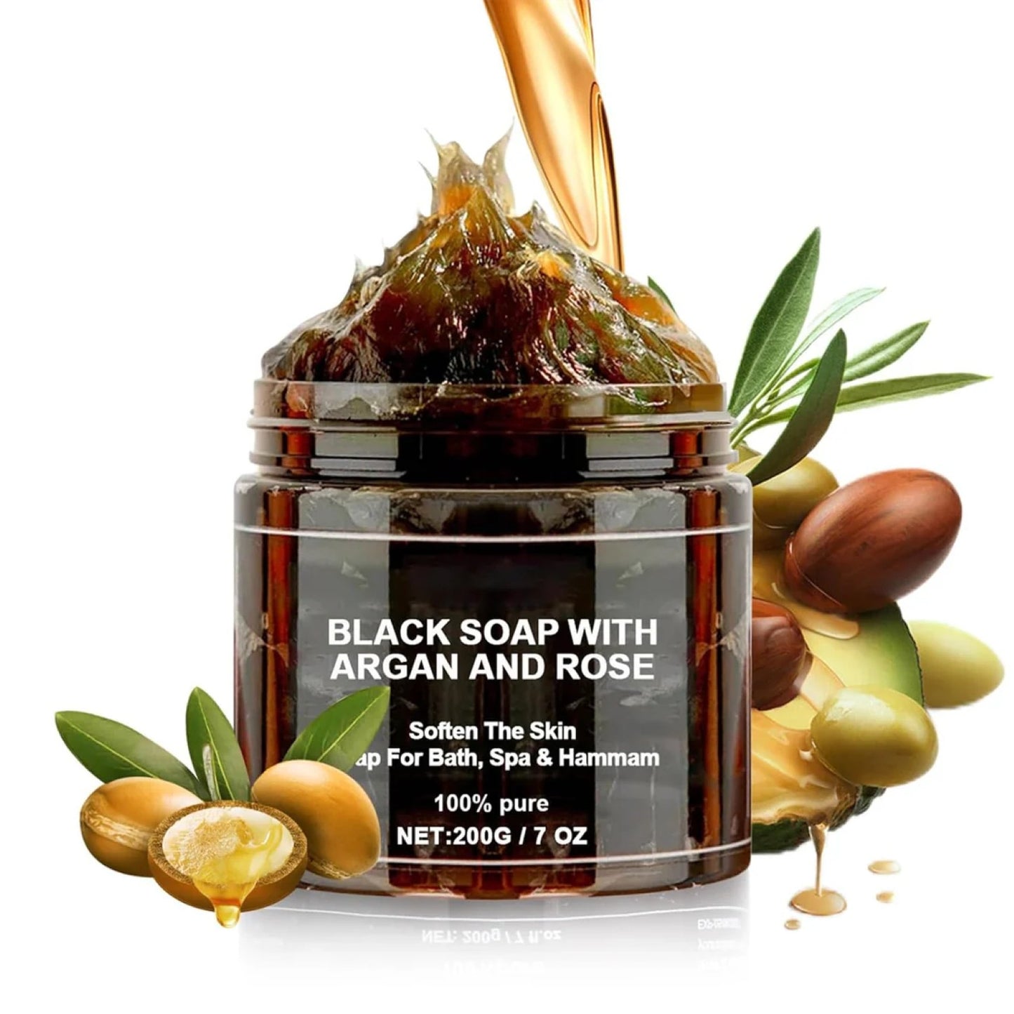 Moroccan Beldi Soap 200grams + Exfoliating Bath Glove